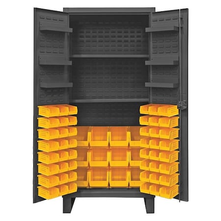 Super Duty Bin Cabinet, 36 in W, 78 in H, 24" D, 60 Bins