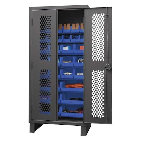 Super Duty Bin Cabinet, 36 in W, 78 in H, 24" D, 30 Bins