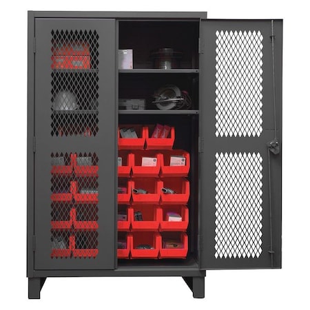 Super Duty Bin Cabinet, 48 in W, 78 in H, 24" D, 24 Bins
