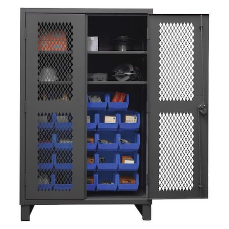 Super Duty Bin Cabinet, 48 in W, 78 in H, 24" D, 24 Bins