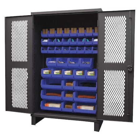Super Duty Bin Cabinet, 48 in W, 78 in H, 24" D, 42 Bins