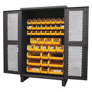 Super Duty Bin Cabinet, 48 in W, 78 in H, 24" D, 42 Bins