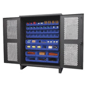 Super Duty Bin Cabinet, 60 in W, 78 in H, 24" D, 54 Bins