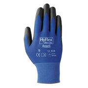 Coated Gloves, Polyurethane, Smooth, Palm, 3 Abrasion Level, Blue, 11 1 PR