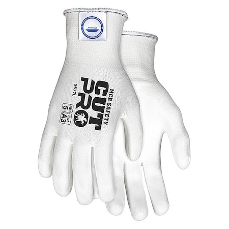 Cut-Resistant Coated Gloves, Cut Level A3 ,Dipped ,Polyurethane ,Smooth ,M 1 PR