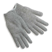 Knit Gloves, Cotton Polyester Blend, None Uncoated, Gray, S, 1 PR