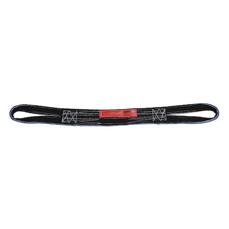 Web Sling, Type 6, 5 ft L, 2 in W, Polyester, Black