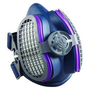 Half Mask Respirator Kit, 2 Cartridges Included, Organic Vapor (OV), P100, Push to Connect, Size S/M