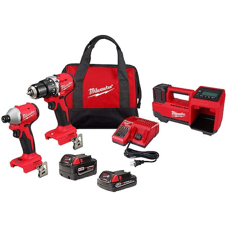 M18 Compact Brushless 2-Tool Combo Kit + M18 18V Cordless Tire Inflator