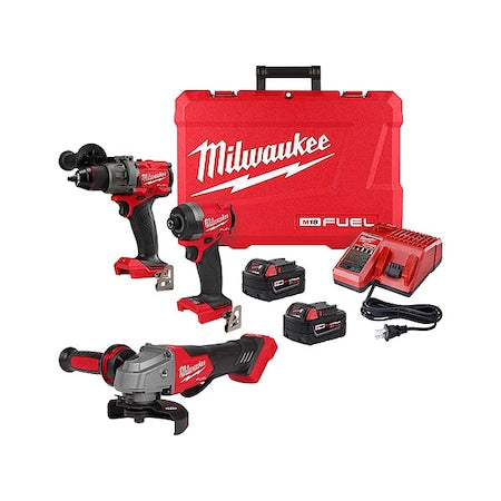 M18 FUEL 2-Tool Combo Kit + M18 FUEL 4-1/2" / 5" Braking Grinder Paddle Switch, No-Lock