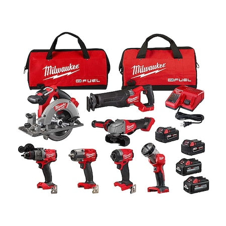 M18 FUEL 7-Tool Combo Kit + M18 HIGH OUTPUT XC6.0 Batteries (2 Pk)