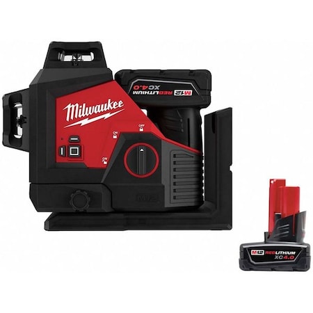 M12 Green 360-Degree 3-Plane Laser Kit + M12 XC 4.0 Battery Pack