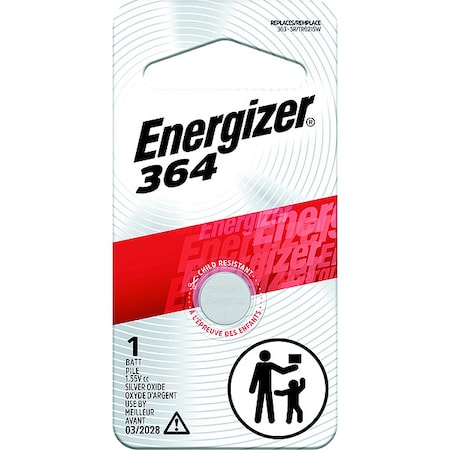 Energizer 364 Silver Oxide Button Battery, 1 Pack - For Multipurpose - 1.55 V DC - 1 Pack