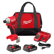 M18 Compact Brushless 1/4" Hex Impact Driver Kit + SHOCKWAVE Impact Duty Driver Bit Set, 55PC