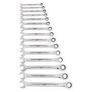 15pc Ratcheting Combination Wrench Set - Metric