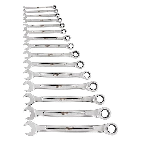 15pc Ratcheting Combination Wrench Set - SAE