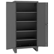 Shelving Storage Cabinet, 78 in H, 36 in W, 24 in D, Swing, Padlock Hasp, Gray, 4 Shelves, 0 Drawers