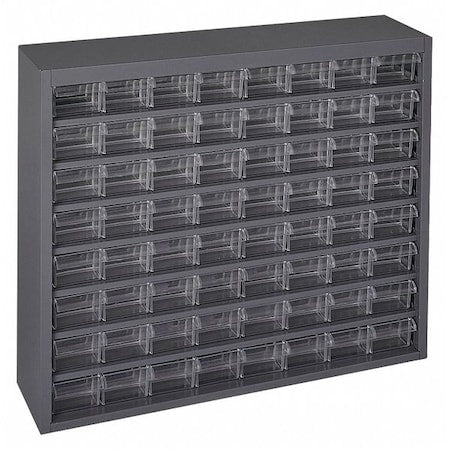 Plastic, Drawer Bin Cabinet, 6 1/2 in D x 21 1/2 in H x 25-7/8 in W