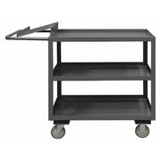 Order Picking Stock Cart, Steel, 1,200 lb Load Capacity, 3 Shelves, 36 in L, 18 in W, 41 in H