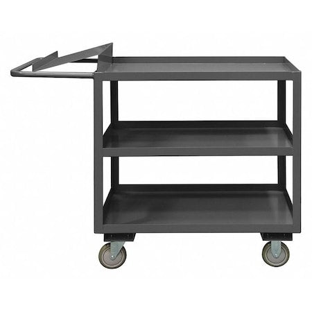 Order Picking Stock Cart, Steel, 1,200 lb Load Capacity, 3 Shelves, 36 in L, 18 in W, 41 in H