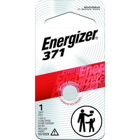 Energizer 371 Silver Oxide Button Battery, 1 Pack - For Multipurpose - 1.5 V DC - 1 Pack