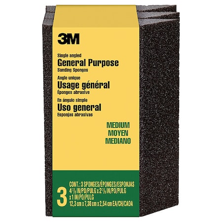 Single-Angle Sanding Sponge,4 7/8" L,PK3