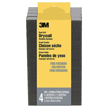 Sanding Sponge,4 7/8" L,2 7/8" W,PK4