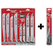 SAWZALL Demo and THIN KERF Blade Set 32 Pc + 9" 8TPI The TORCH with CARBIDE TEETH 1PK