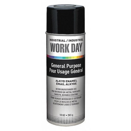 Spray Paint, Black, Gloss, Solvent, 10 oz