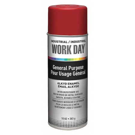 Spray Paint, Red, Gloss, Solvent, 10 oz