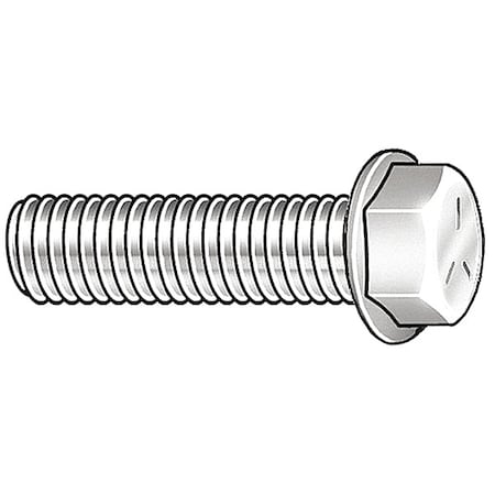 Class 8.8, M6-1.00 Flange Bolt, Zinc Plated Steel, 18 mm L, 100 PK
