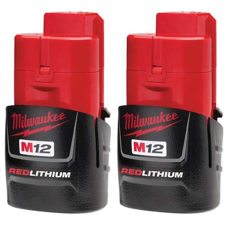 M12 12V REDLITHIUM Compact Battery, Lithium-Ion, CP 1.5 Ah, 2-Pack