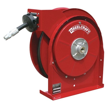 Spring Return Hose Reel, 3/8 in Hose Diameter, 30 ft Length, 2,750 psi Max. Pressure, Red