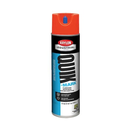 Inverted Marking Paint, 17 oz., Fluorescent Safety Red, Water -Based