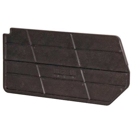 polypropylene Bin Divider, Black, 15 in L, 6-3/4 in H, 6 PK