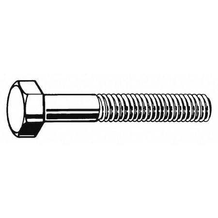 Grade 5, 3/4"-10 Hex Head Cap Screw, Zinc Plated Steel, 4-1/2 in L, 5 PK