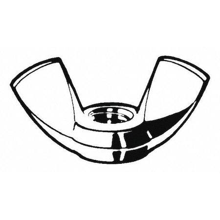 Wing Nut, 5/8"-11, Stainless Steel, Plain, 1.44 in Ht, 2.76 in Max Wing Span