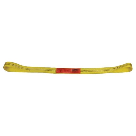 Web Sling, Type 3, 4 ft L, 2 in W, Nylon, Yellow