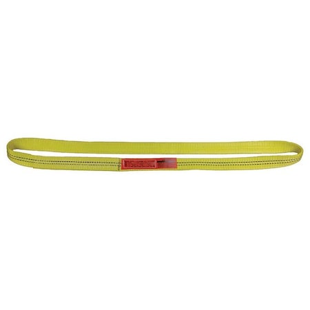 Web Sling, Type 5, 3 ft L, 1 in W, Nylon, Yellow
