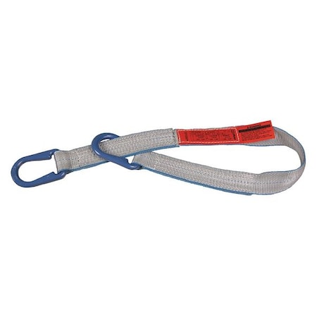 Web Sling, Type U, 8 ft L, 4 in W, Polyester, Silver