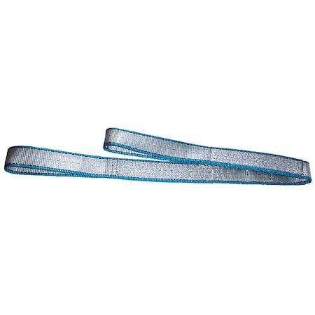 Web Sling, Type 3, 3 ft L, 1 in W, Polyester, Silver