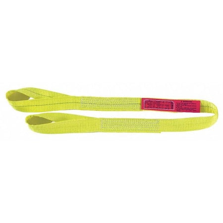 Web Sling, Type 4, 9 ft L, 3 in W, Polyester, Yellow