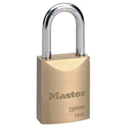Padlock, Keyed Alike, Standard Shackle, Rectangular Brass Body, Boron Shackle, 25/32 in W