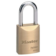 Padlock, Keyed Alike, Standard Shackle, Rectangular Brass Body, Boron Shackle, 25/32 in W