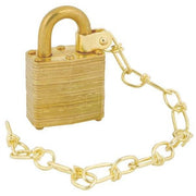 Padlocks, Keyed Alike, Standard Shackle, Rectangular Steel Body, Brass Shackle, 5 PK