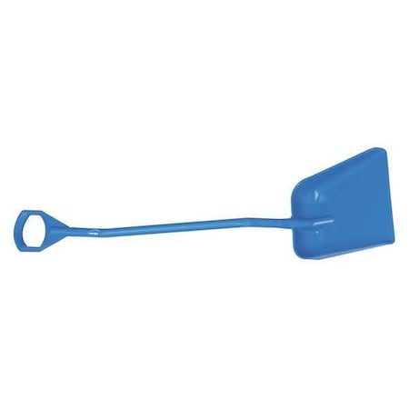 Ergonomic Square Point Shovel, Polypropylene Blade, 51.2 in L, Blue