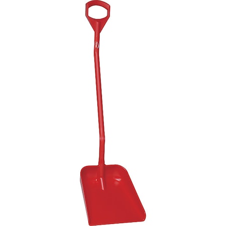 Ergonomic Square Point Shovel, Polypropylene Blade, 51.2 in L, Red