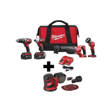 M18 Random Orbit Sander + M18 Cordless LI-ION 4-Tool Combo Kit