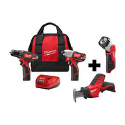 M12 Work Light + M12 Cordless 2-Tool Combo Kit + M12 HACKZALL Recip Saw