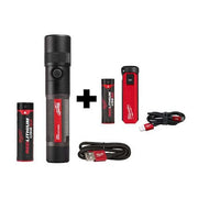 USB 1100L Twist Focus Flashlight + USB Charger & Portable Power Source Kit